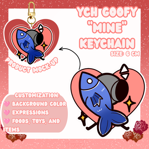 YCH Goofy "MINE" || Keychain || YCH MERCH