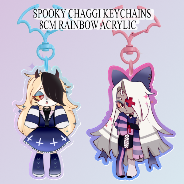 Spooky Chaggi matching keychains || charlie and Vaggi || hazbin hotel