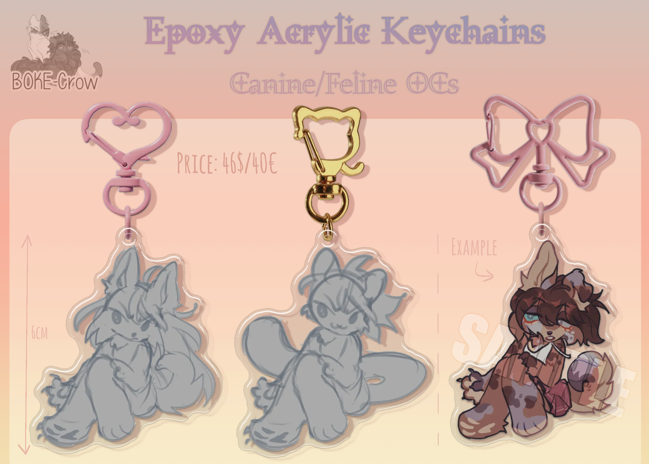 Canine/Feline YCH epoxy keychain