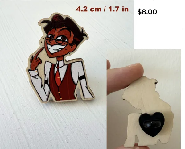 Goober Alastor Wood Pin