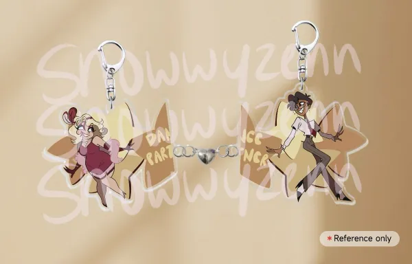 “Dance Partner” Human Alastor and Human Mimzy Acrylic Magnet Keychains