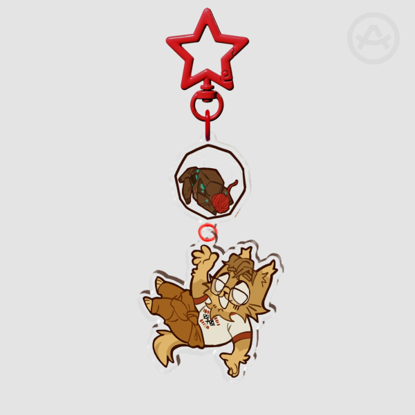 Kitty Grace and Rocky Connected Keychain