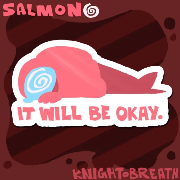 "It Will Be Okay" Salmon Die Cut Sticker