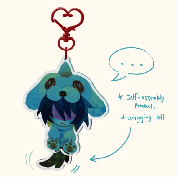 Puppy Kris Tail-wagging Keychain (DELTARUNE)
