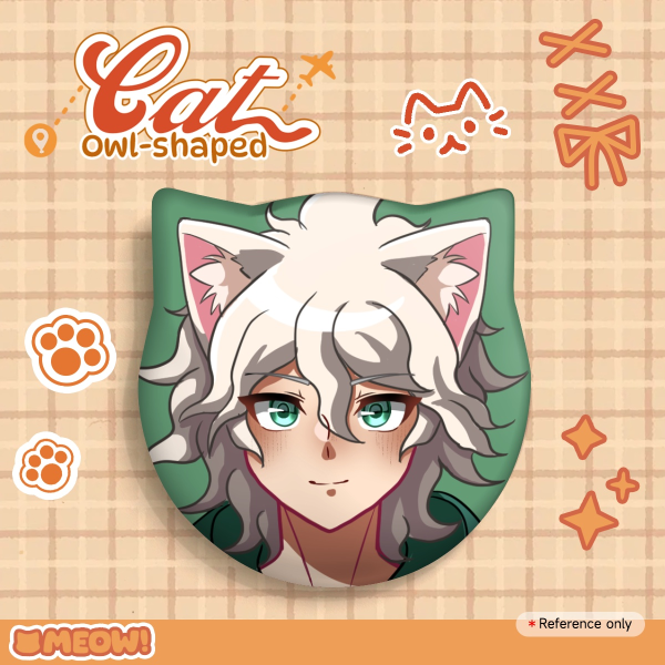 Nagito Komaeda Danganronpa 2 Cat Shape Holographic Badge