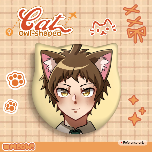 Hajime Hinata Danganronpa 2 Cat Shape Holographic Badge