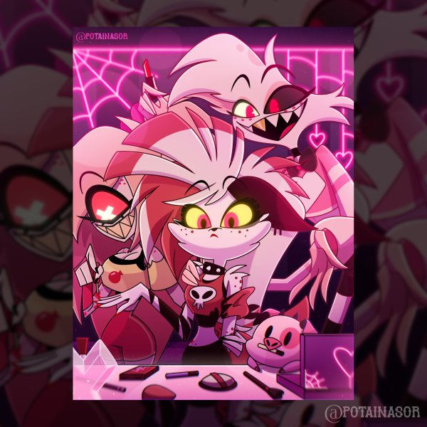Crymini, Angel Dust y Cherry Bomb slumber party~ πππ HOTEL HAZBIN