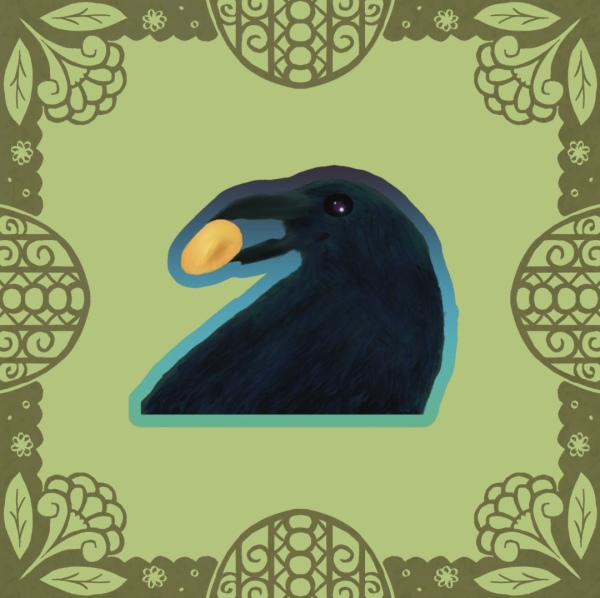 American Crow Die Cut Sticker
