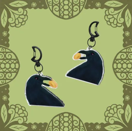 American Crow Kernel Clear Acrylic Keychain