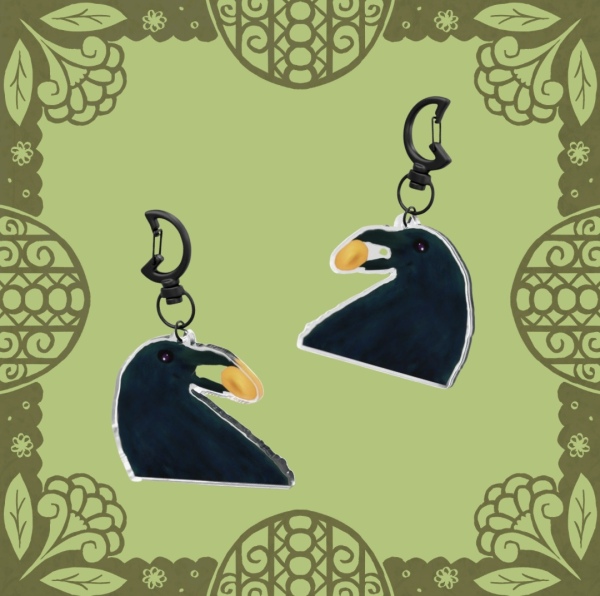 American Crow Kernel Clear Acrylic Keychain