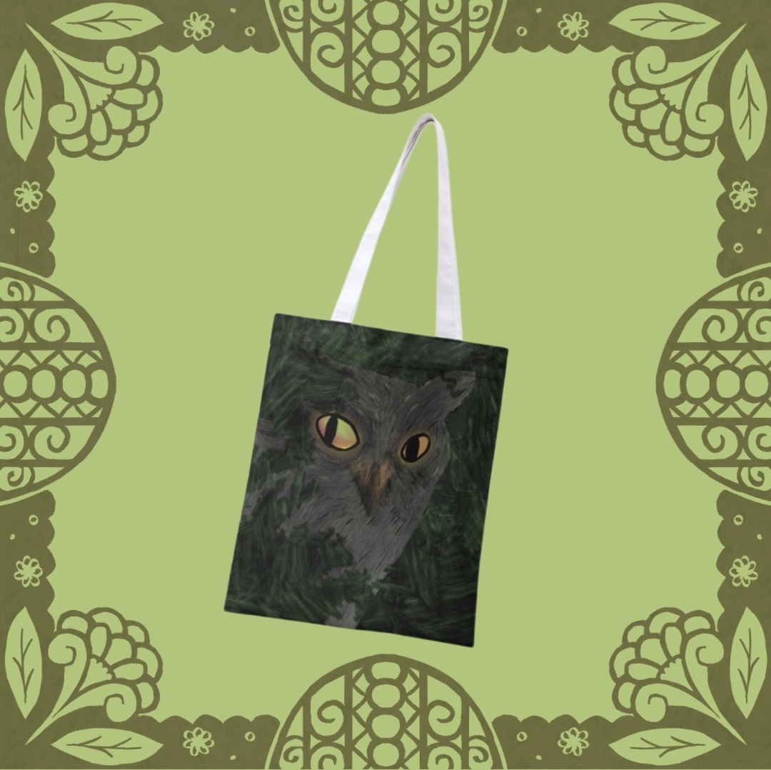 Great Horned Owl Canvas Tote Bag - 15.3″x13.4″(39x34cm)