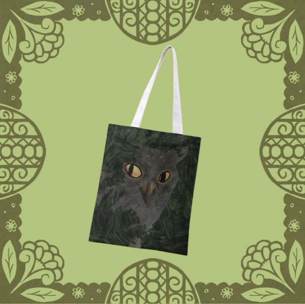 Great Horned Owl Canvas Tote Bag - 15.3″x13.4″(39x34cm)