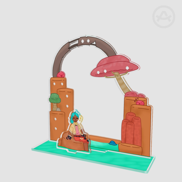 Ring Island (Slime Rancher) Pin/Keychain Holder Standee
