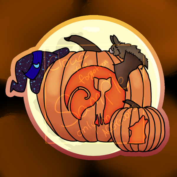 Taste of Halloween (Orange Background) PET Die Cut Sticker