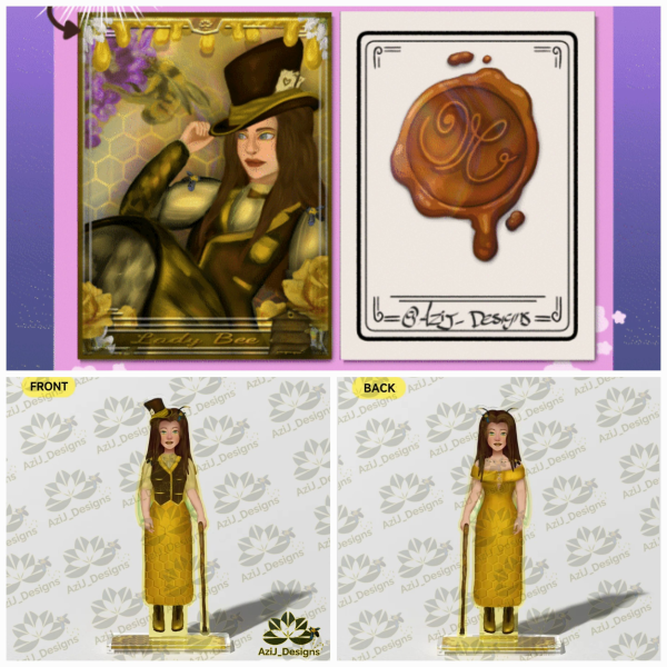 Lady bee card and standee