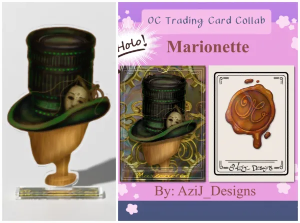 Marionette card and standee 
