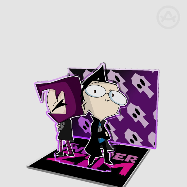 INVADER ZIM DIB AND GAZ Double Insert Acrylic Standees