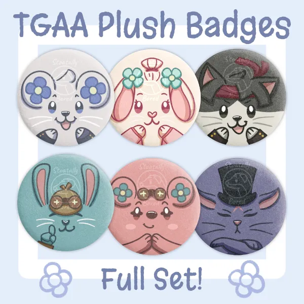TGAA Mascot Plush Badges - Full Set!