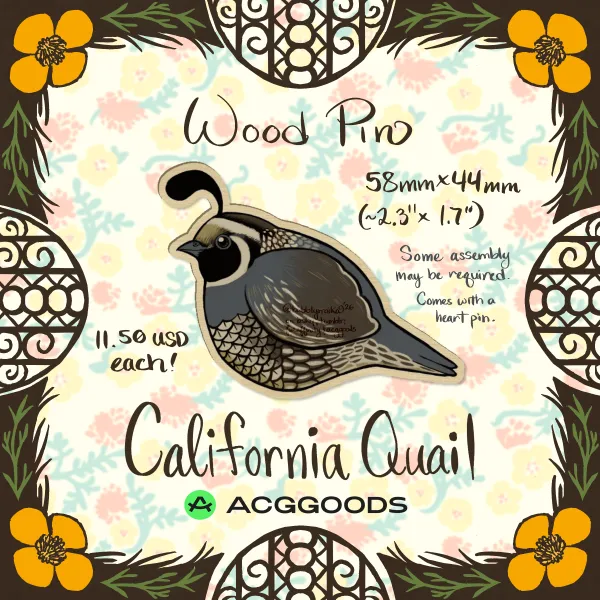 California Quail - Wood Pin