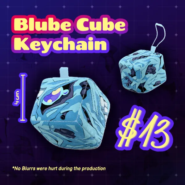 Blube Cube Plush Keychain