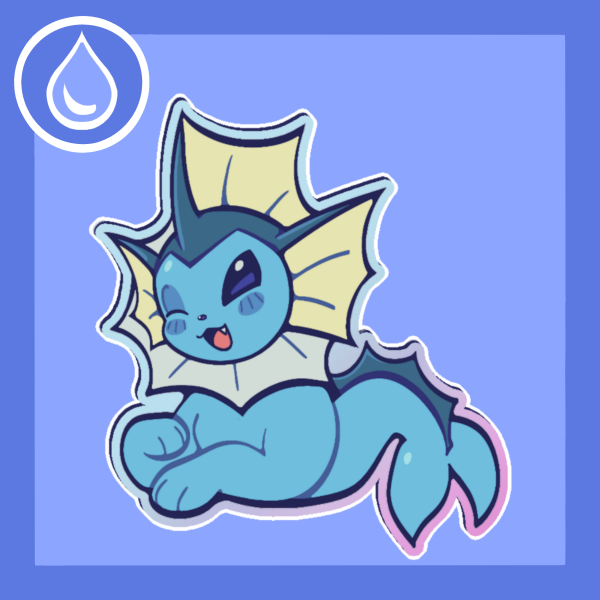 Vaporeon Rainbow Pin (Acrylic)