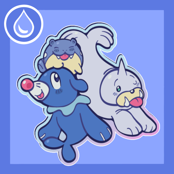 Popplio & Spheal & Seel Rainbow Pin (Acrylic)