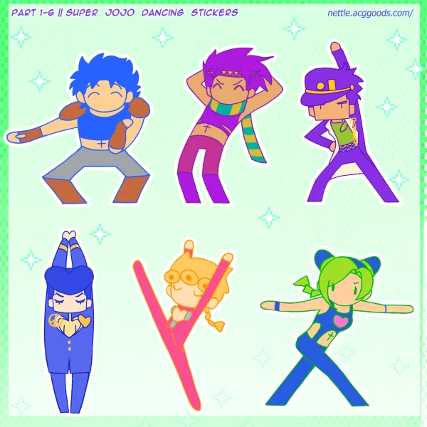 Part 1-6 || Super ☆ Jojo ☆ Dancing ☆ Stickers