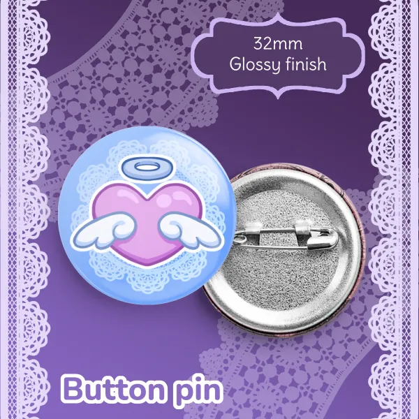 Angelic heart - Button Pin