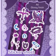 Chuchu Stickers Sheet - OC Goth Punk Chupacabra