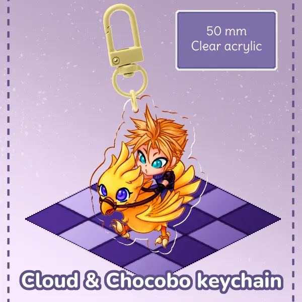 Cloud & Chocobo - Acrylic Keychain (Final Fantasy VII)