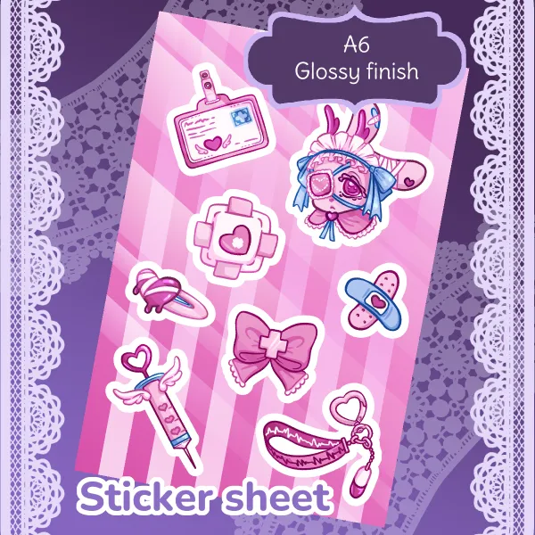 Loppy Stickers Sheet - OC Yami Kawaii Jackalope