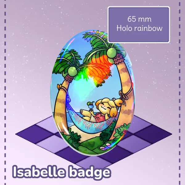 Beach Isabelle - Oval Badge (ACNH)