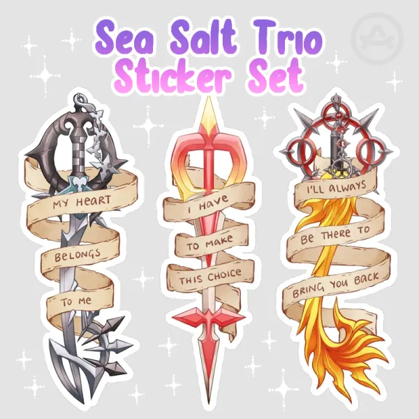 KH - Sea Salt Trio Keyblade Sticker Set