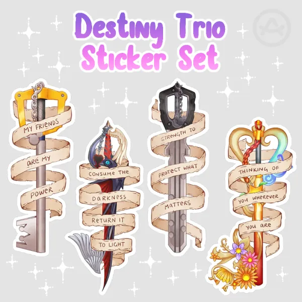 KH - Destiny Trio Keyblade Sticker Set