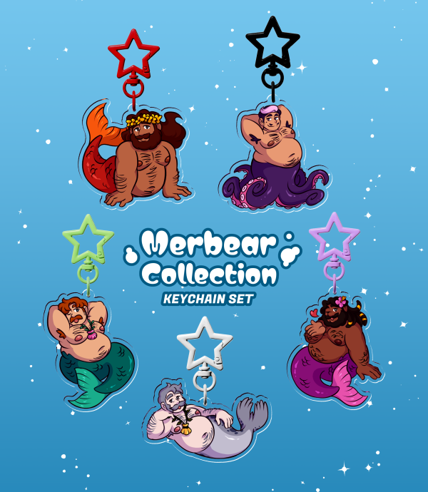 Merbear Collection - Acrylic Keychain Set