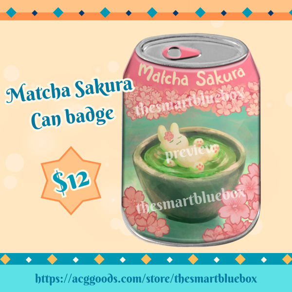 Matcha Sakura can badge