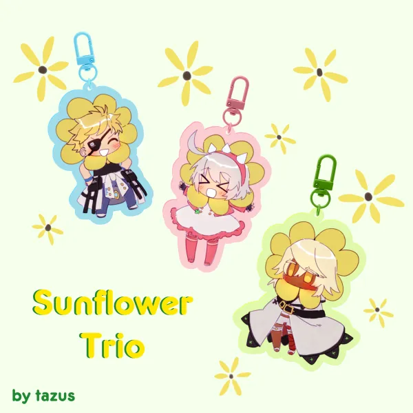 SunFlower Trio Keychains Set