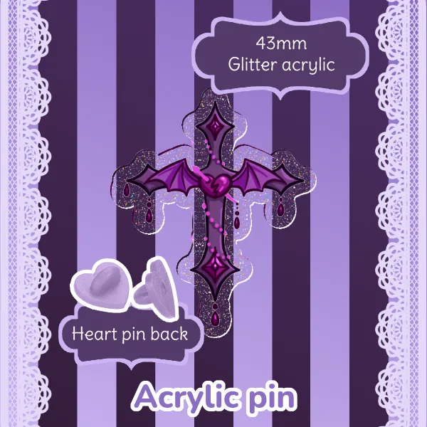 Corrupt Cross - Acrylic Pin