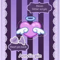 Angelic heart - Acrylic Pin