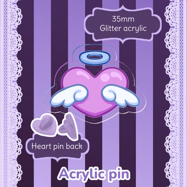 Angelic heart - Acrylic Pin