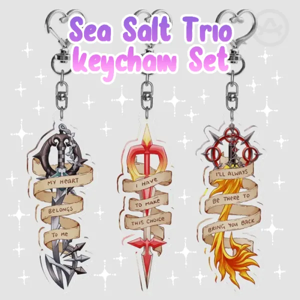 KH - Sea Salt Trio Keyblade Keychain Set