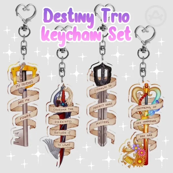 KH - Destiny Trio Keyblade Keychain Set