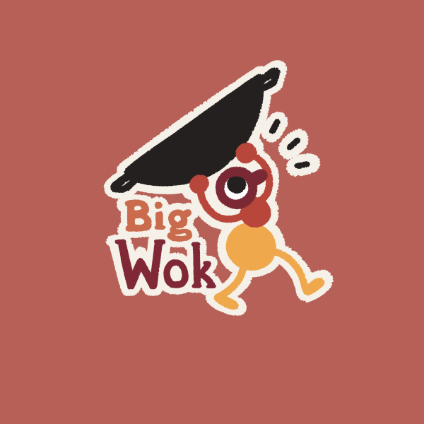 Big Walk Pun Sticker - Big Wok