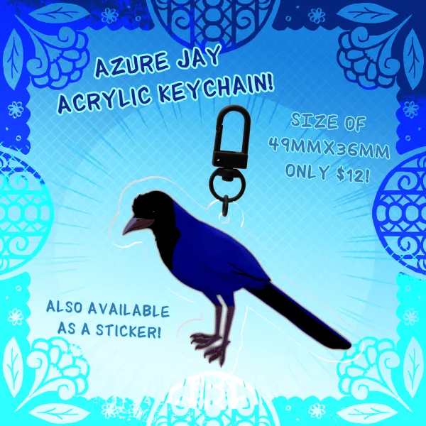 Azure Jay Acrylic Keychain