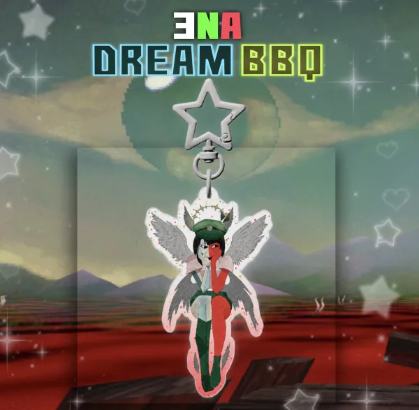 Angel Ena Dream BBQ glitter acrylic keychain