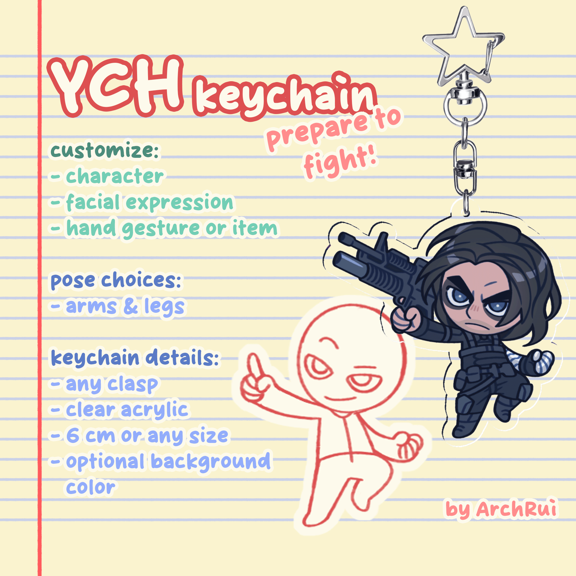 Prepare to Fight! - YCH Acrylic Keychains