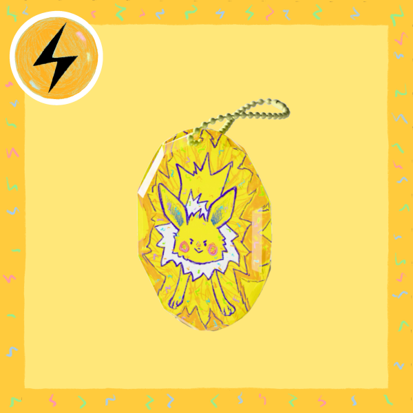 Jolteon Gemstone Thick Acrylic Block Keychain