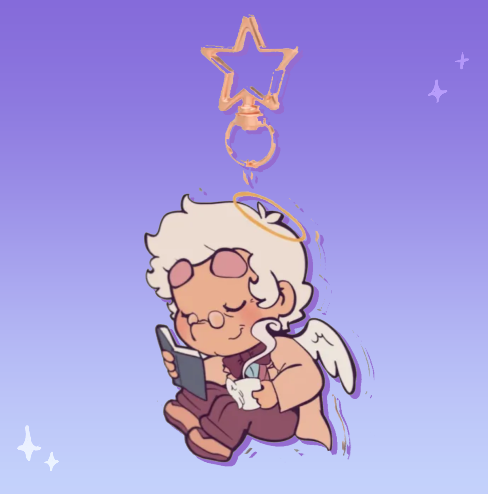 Aziraphale Keychain | Unofficial Good Omens