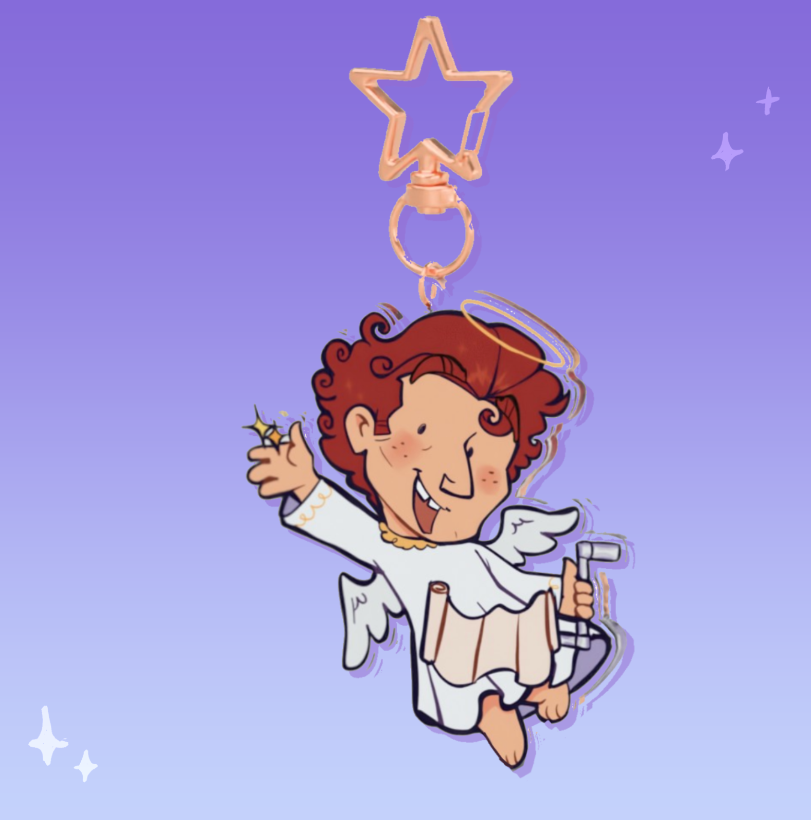 Angel Crowley Keychain | Unofficial Good Omens