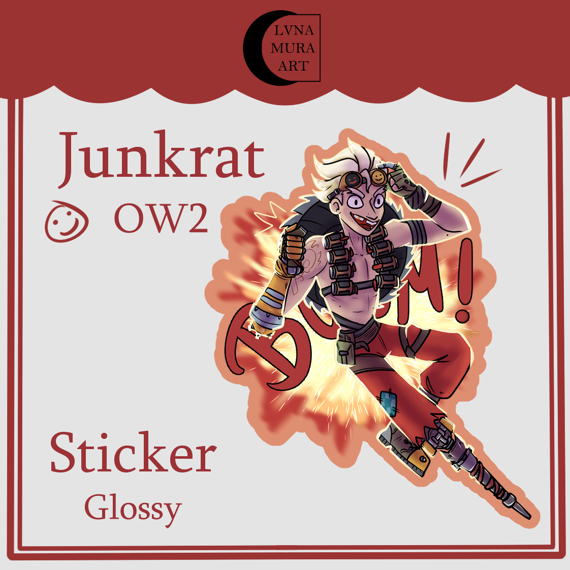 Junkrat OW2 Die Cut Sticker